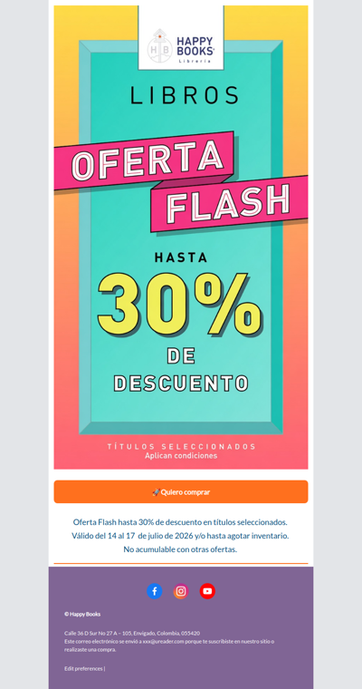 ⏰ Oferta Flash: hasta 30% OFF en miles de libros. ¡Es ahora!