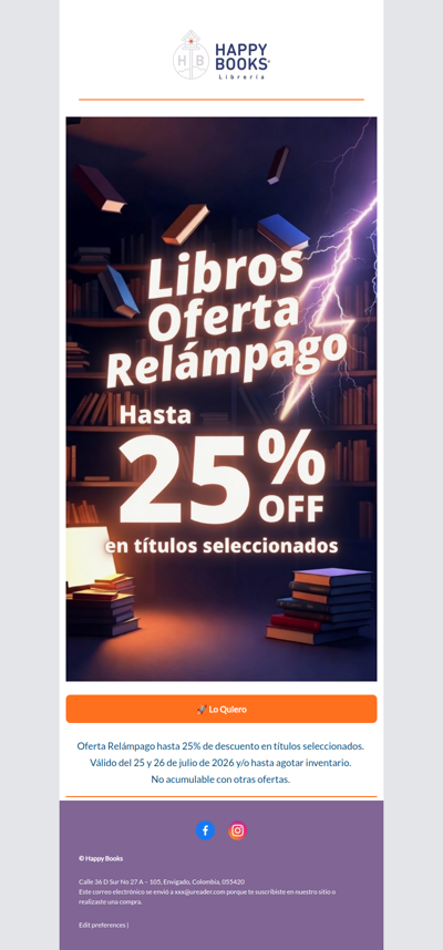 ⚡ Oferta Relámpago: hasta 25% OFF… solo por 48 horas