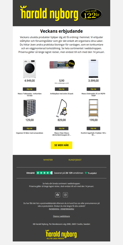 Veckans erbjudande till hemmet