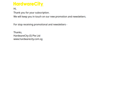 Newsletter Subscription | HardwareCity (S) Pte Ltd