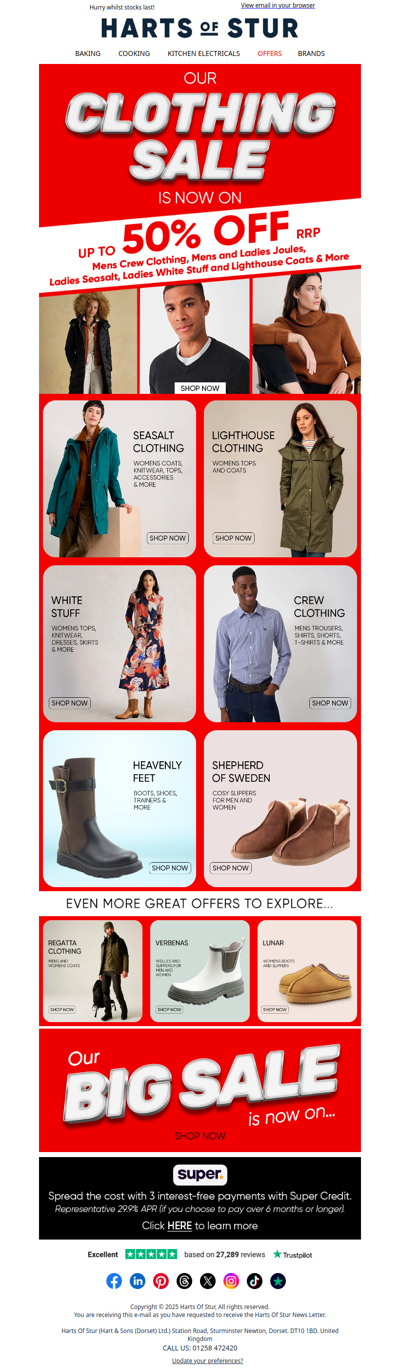 Our Clothing Sale is NOW ON!