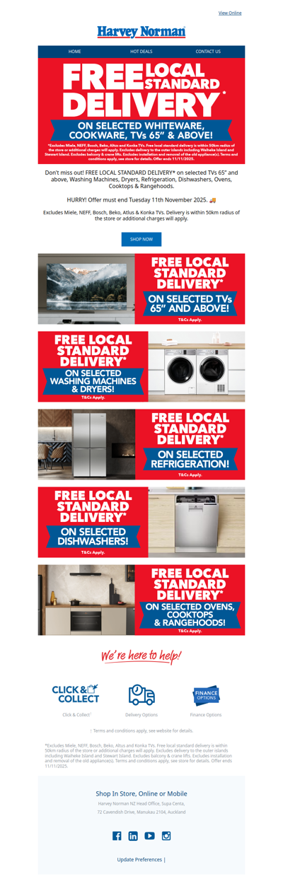 FREE LOCAL STANDARD DELIVERY* Offers on Now! 🚚