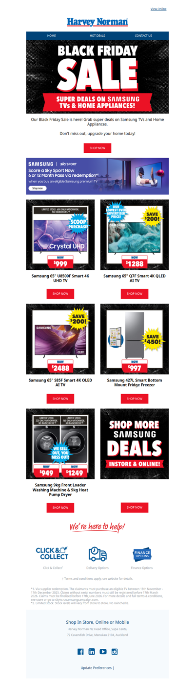 Super Deals on Samsung TVs & Home Appliances!