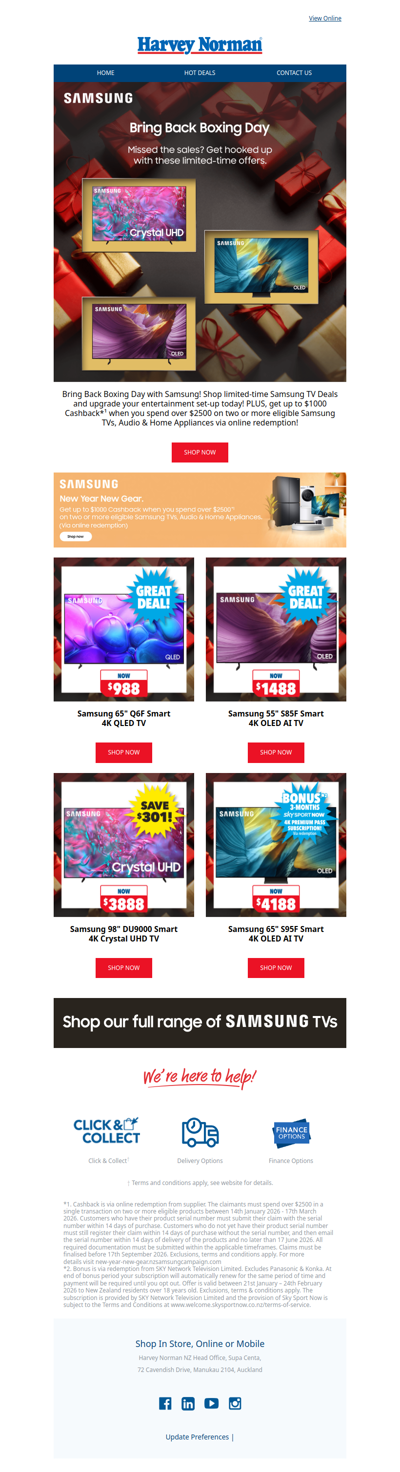 Bring Back Boxing Day with Samsung TVs!