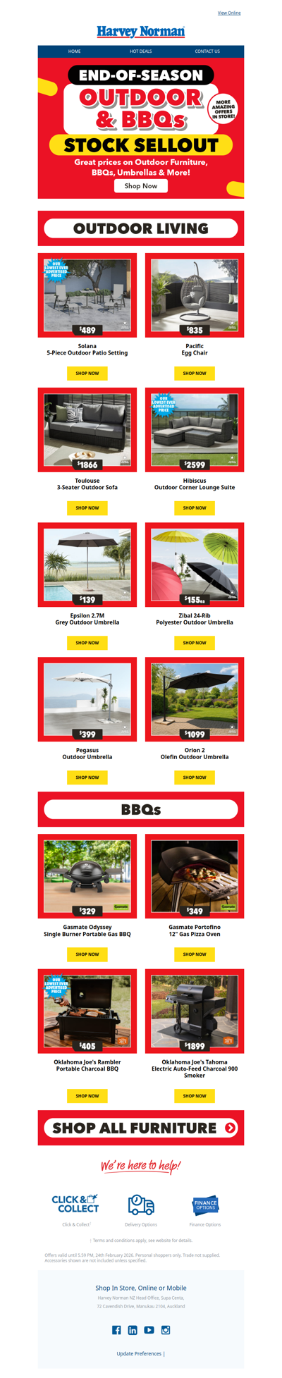 End-of-Season Outdoor & BBQs Stock Sellout!