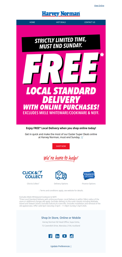FREE* Local Standard Delivery with Online Purchases 📦