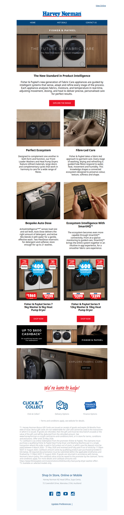 The future of fabric care, now at Harvey Norman!