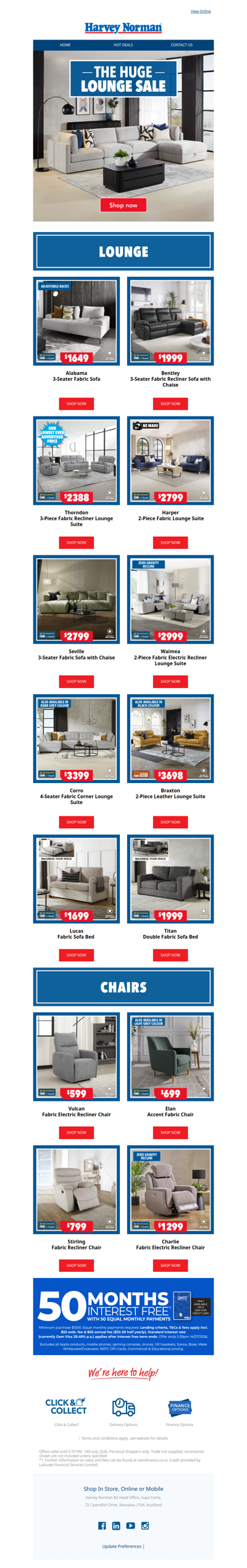 The Huge Lounge Sale at Harvey Norman