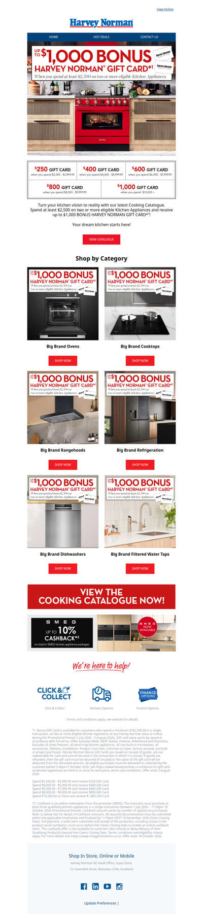 Up to $1000 Bonus Gift Card*¹ on Eligible Cookware