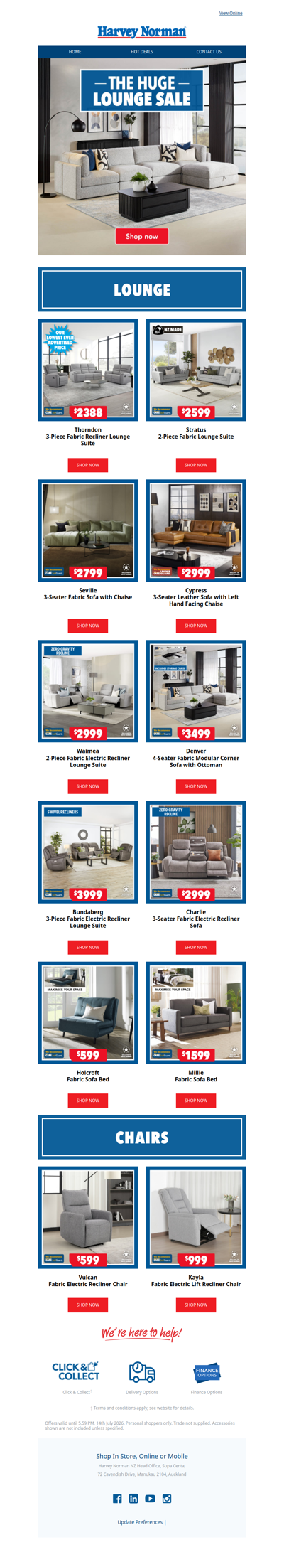 The Huge Lounge Sale – On Now!