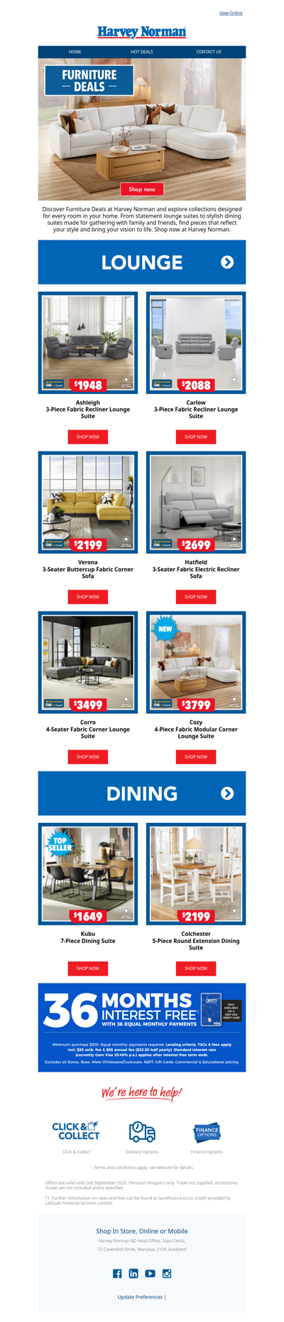 Explore Furniture Deals at Harvey Norman