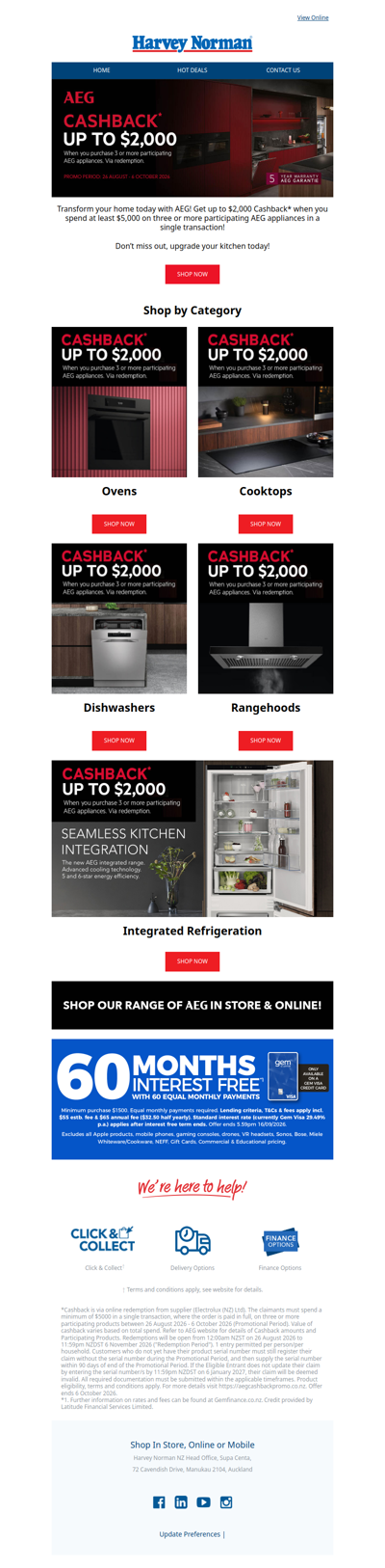 Up to $2,000 Cashback* on eligible AEG Appliances 🍳