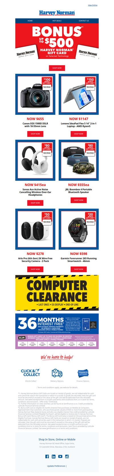 Score a BONUS*¹ Gift Card on selected Technology!