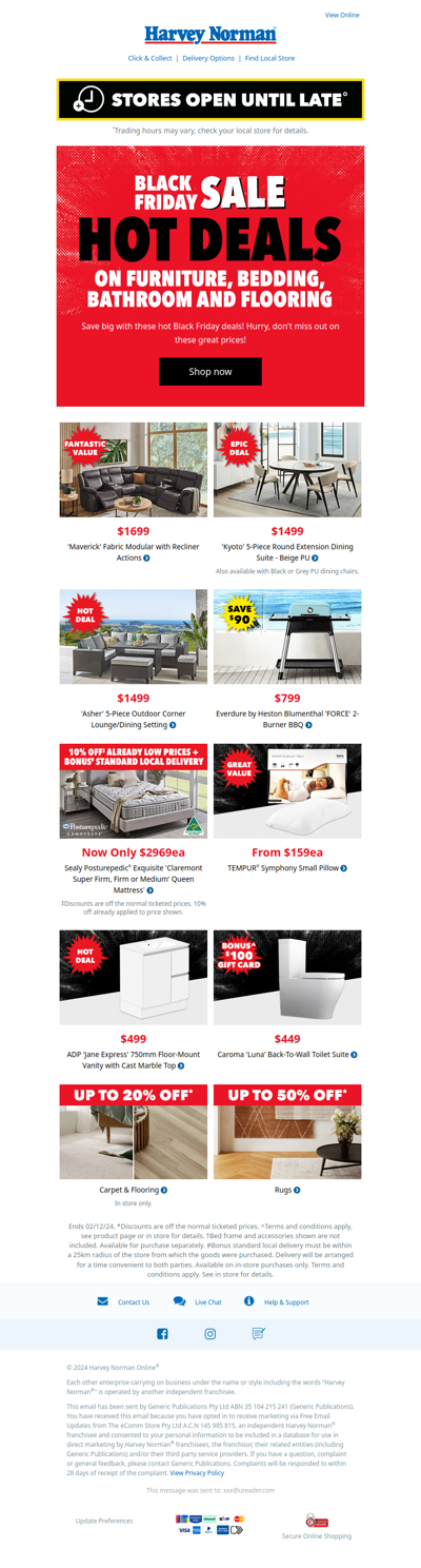 Shop Black Friday Deals on Furniture, Bedding, Bath and Flooring