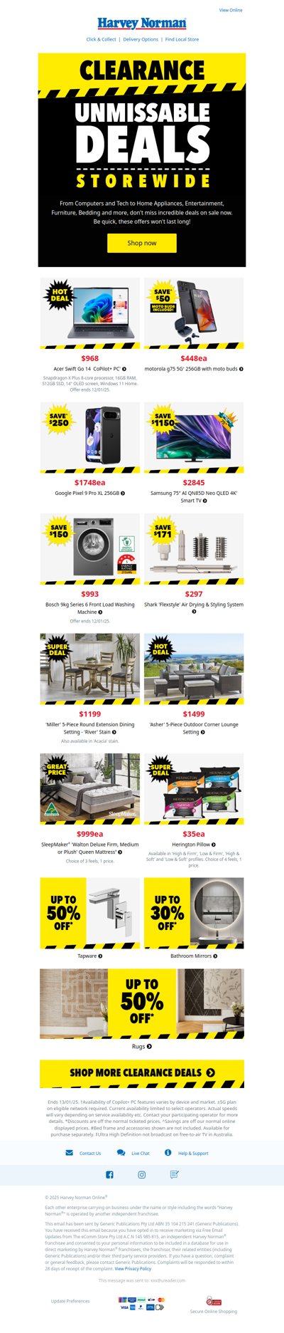 Great Prices Storewide | Tech, Appliances, Furniture, Homewares, Bedding & More