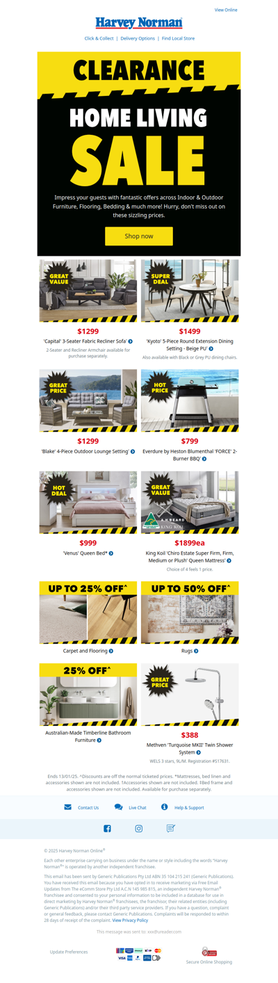 Limited-Time Clearance Deals on Furniture, Bathroom, Bedding & Flooring