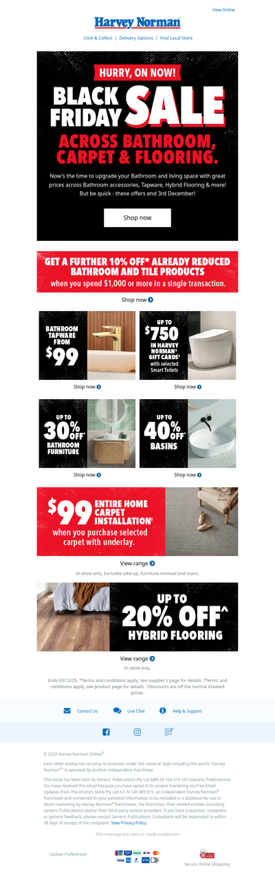 Black Friday Bathroom & Flooring deals | Shop great savings on the big brands