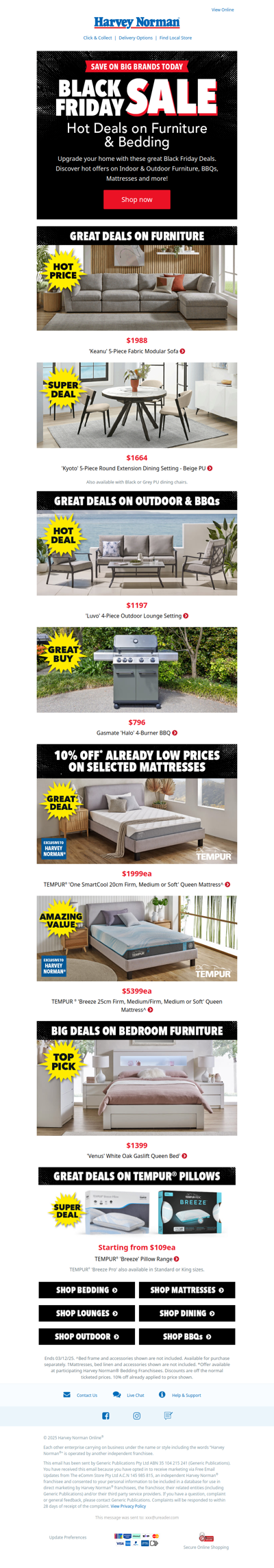 Black Friday deals on Lounges, Dining, Mattresses & more | Don't miss out