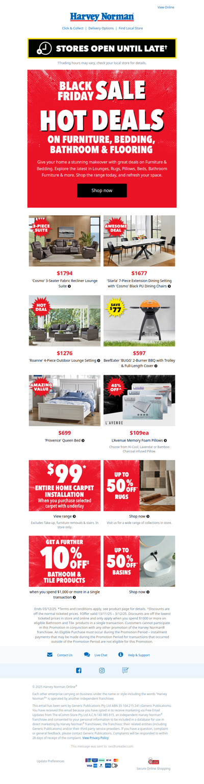 Shop Black Friday Deals on Furniture, Bedding, Bathrooms and Flooring