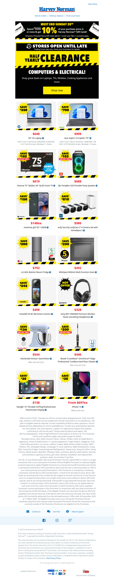 Upgrade Your Tech & Appliances for Less + Bonus† Gift Card Offer