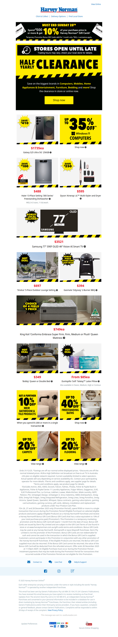 Bonus Gift Card† Offer Ends Today | Save Big on Tech, Appliances, Furniture & more