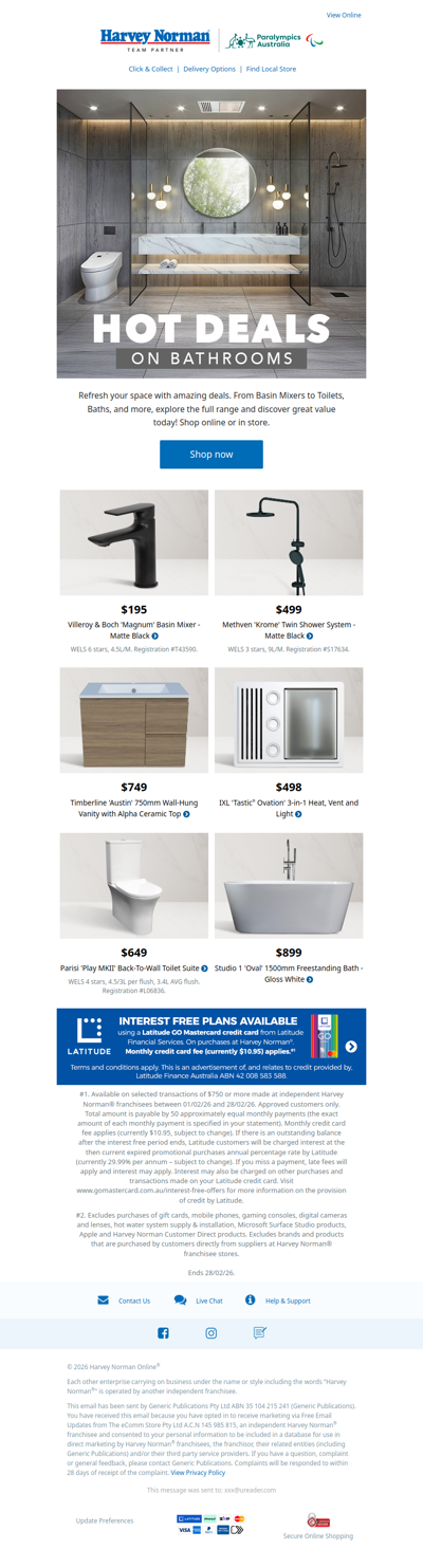 Bathroom Offers on Now | Save on Basin Mixers, Baths and more