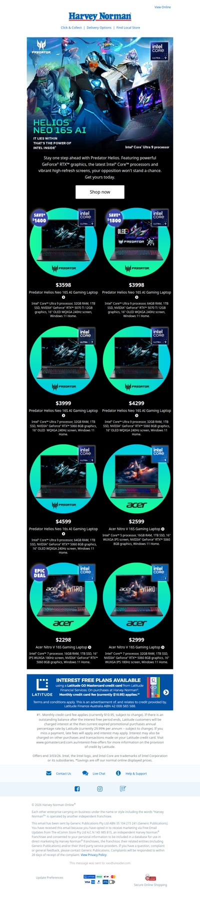 Level up with Predator Helios | Shop latest Gaming Laptops from Acer