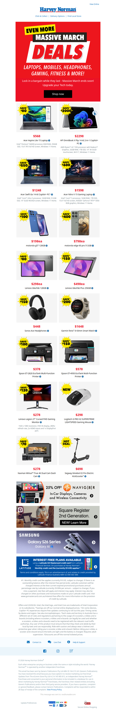 More Massive March Deals | Save on HP, Acer, Lenovo, motorola and more