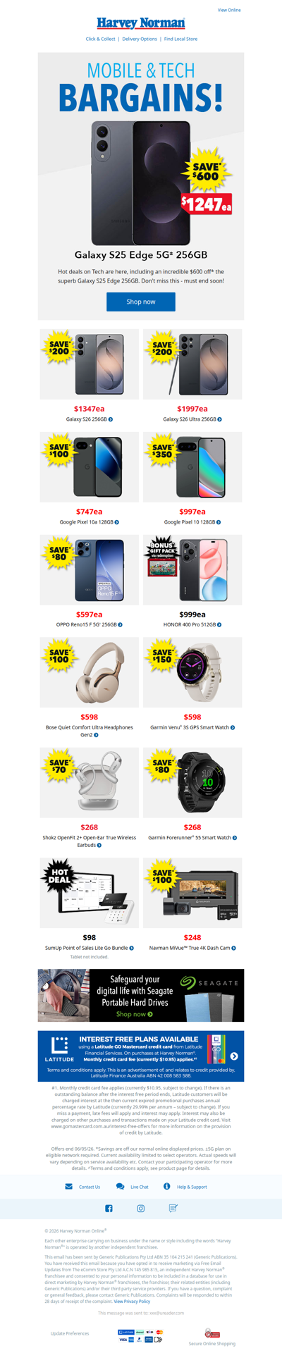 Big Mobile & Tech Bargains | Shop Galaxy S26, Pixel 10, Garmin, Bose & more