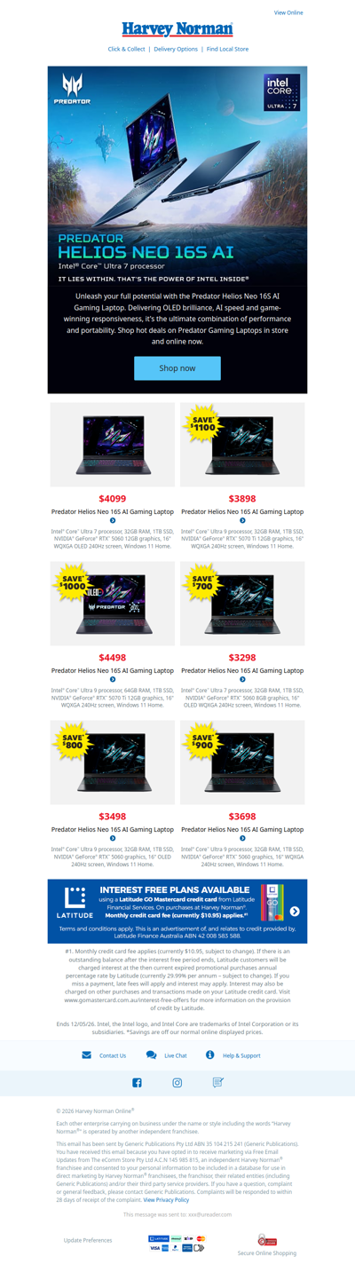 Save big on Predator Helios 16S AI Gaming Laptops | Unleash your potential