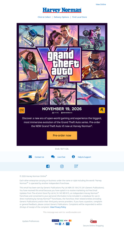 Pre-order Grand Theft Auto VI now