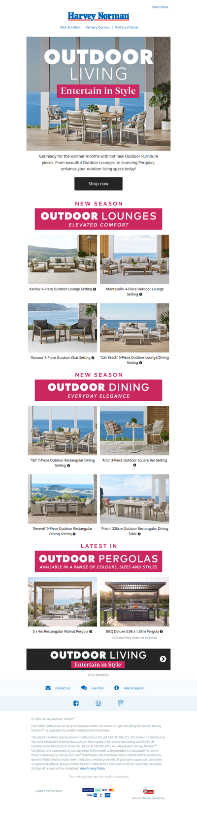New Season Outdoor Living Range Has Arrived | Options for Every Space
