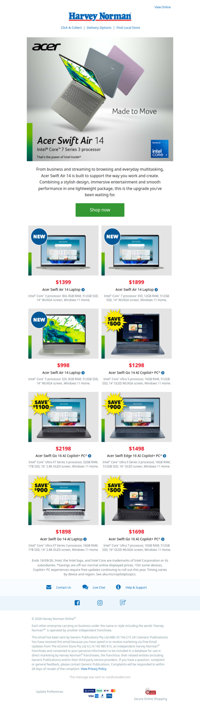 Explore Acer Swift Air 14 | Plus Great Deals on a Range of Acer Laptops