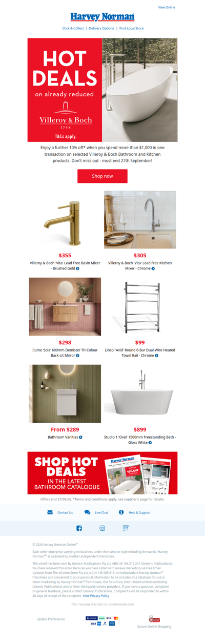 Save* on Villeroy & Boch Bathroom & Kitchen Products | Plus more Bathroom bargains