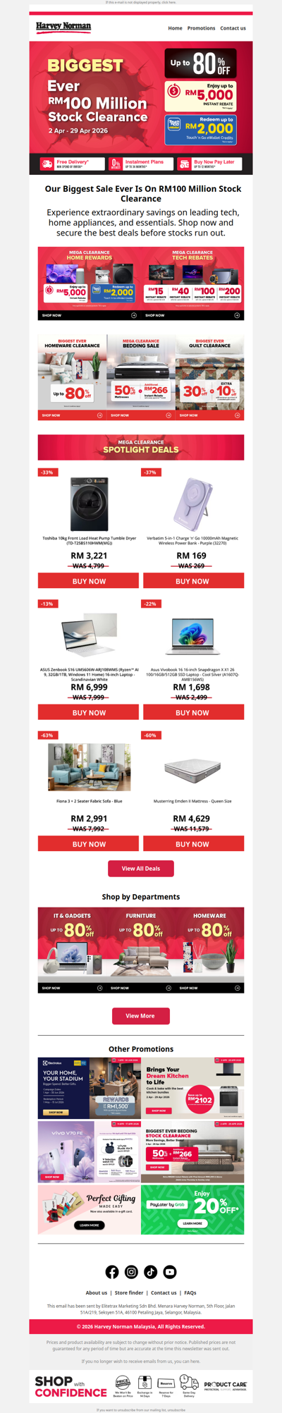 Biggest Sale Ever RM100 Million Clearance 🎉