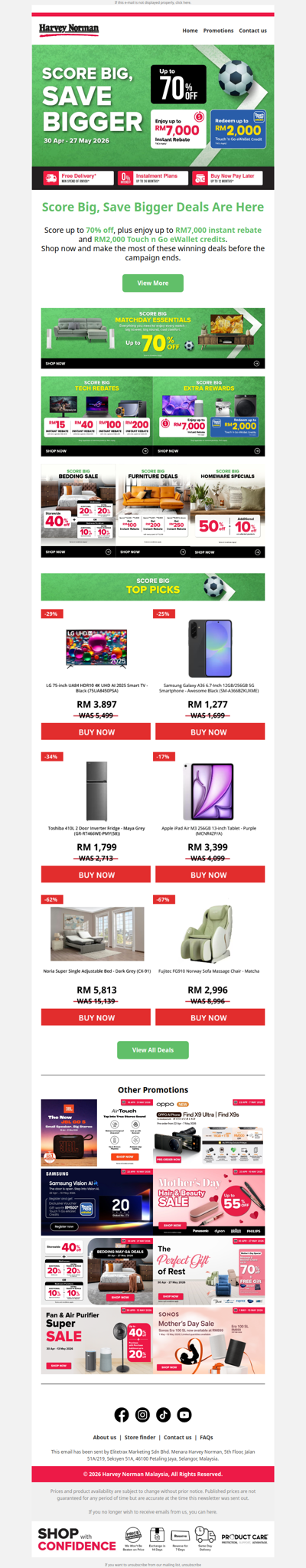 Score Big! Up to 70% Off Awaits
