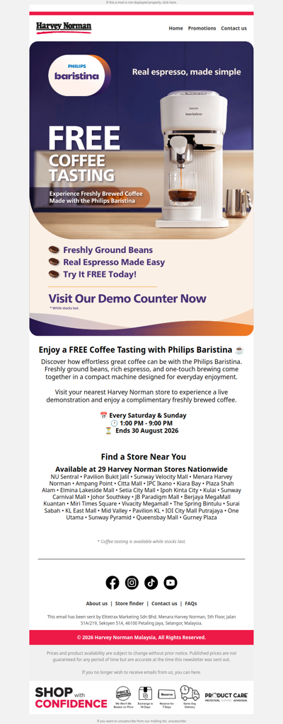 FREE Coffee Tasting with Philips Baristina ☕