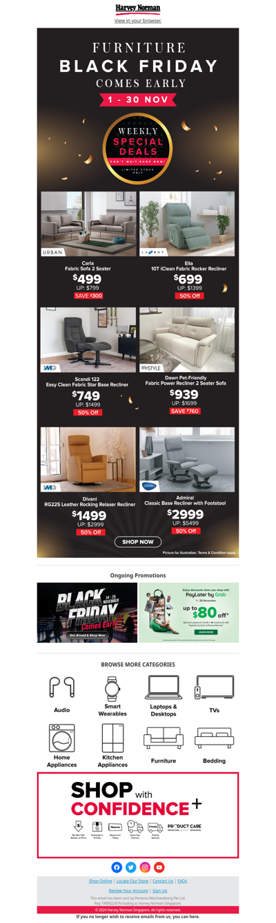 Black Friday Comes Early - 2 seaters sofa from $499 only!