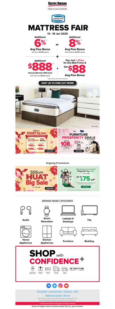 SSSure HUAT Furniture Sale - Receive Instant Cash Rebate of Up To $1888!