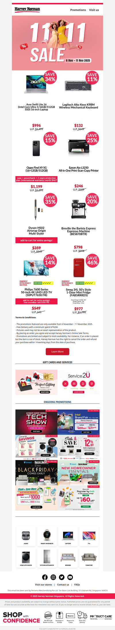 11.11 Epic Deals Await – Up to 11% OFF + free gifts worth up to $677.90!