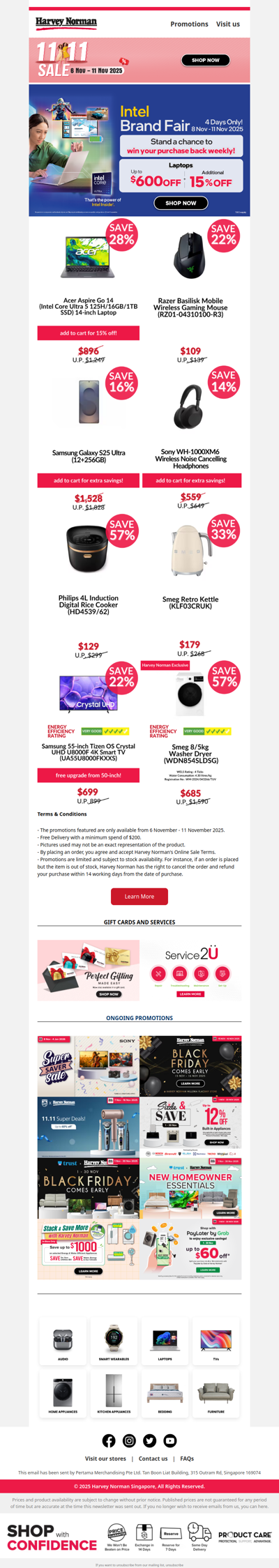 11.11 Ends Today – Score Up to 11% OFF + $677.90 Freebies!