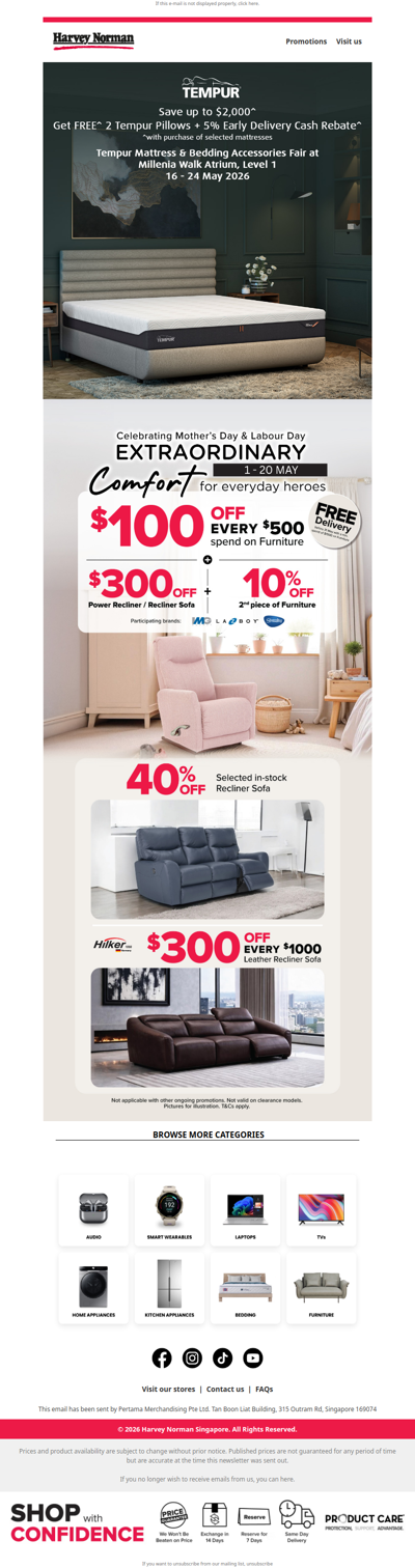 Save up to $2,000 + 5% Early Delivery Cash Rebate With Purchase Of Selected Mattresses!