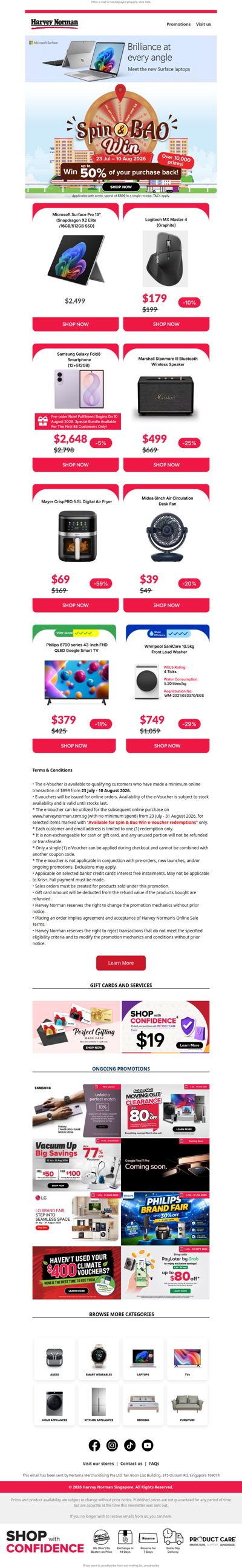 Spin & BAO Win: Win up to 50% of your purchase back!