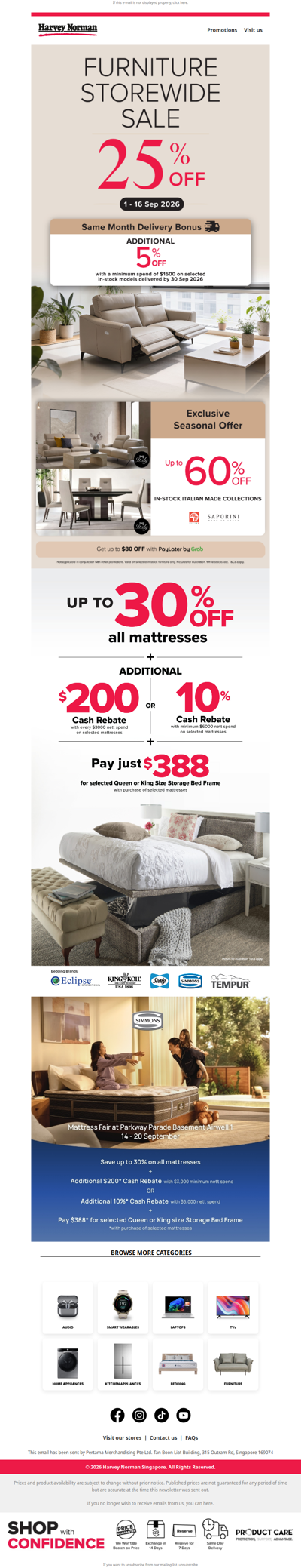 Furniture Storewide Sale 25% Off + Up To 60% Off Italian Made Collection!