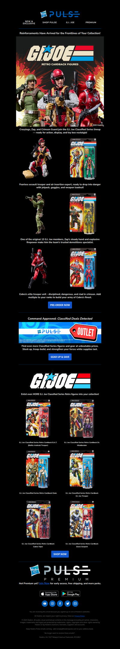 New Classified Series Retro Cardback Wave — Report for Duty, Joe!