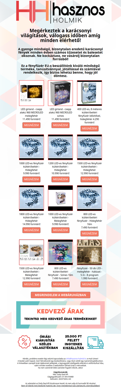 🎁 Megérkeztek a karácsonyi világítások, válogass időben amíg minden elérhető