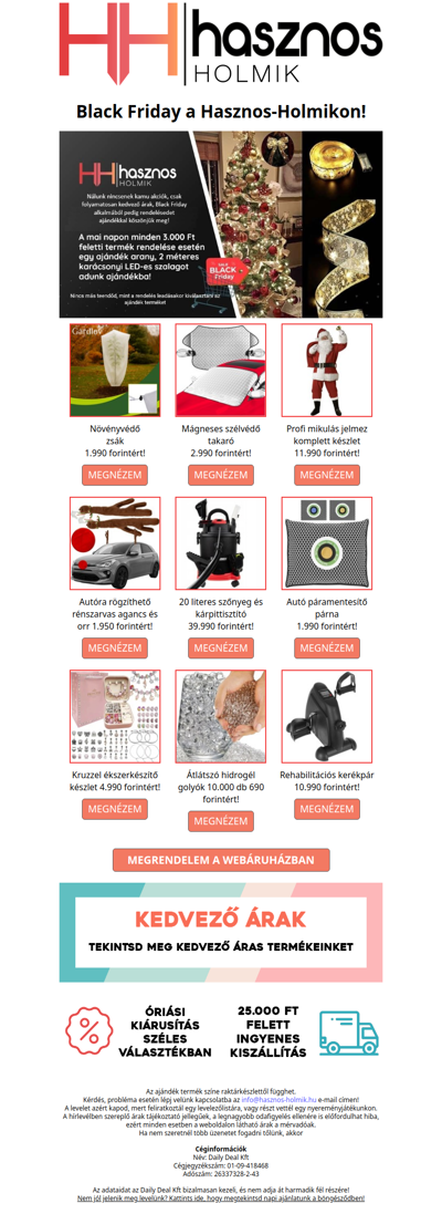 🛒 Black Friday a Hasznos-Holmikon ajándék termékkel