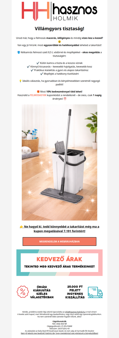 🧼 Villámgyors tisztaság – most 10% kedvezménnyel!