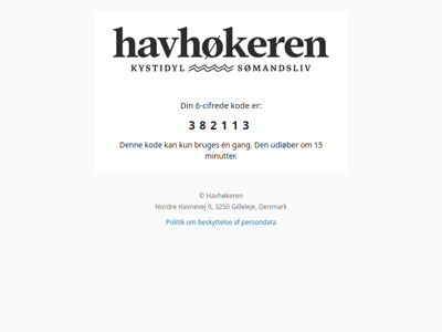 Havhøkeren: 6-cifret kode