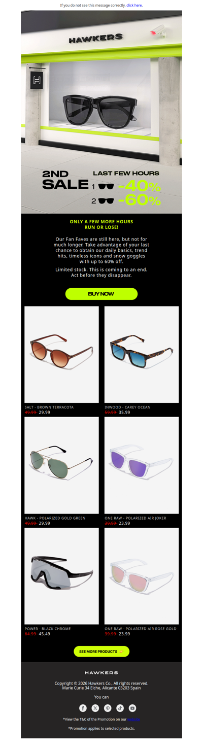 LAST FEW HOURS OF SALES!